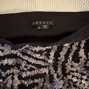 Theory Black and Silver Sequin Skirt size 8